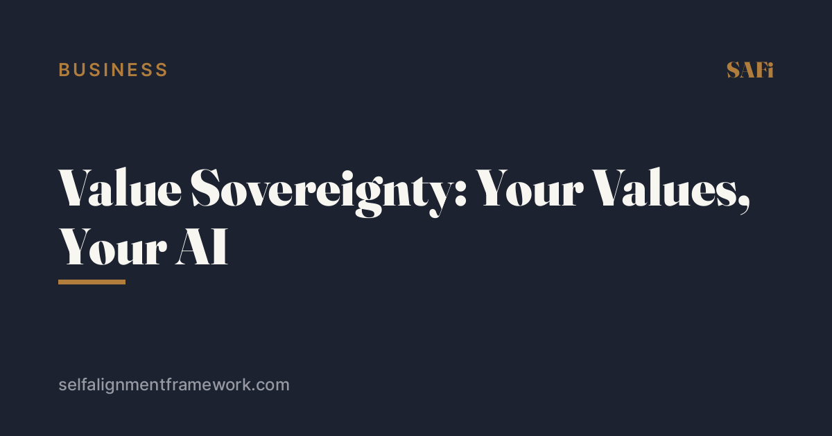 Value Sovereignty: Your Values, Your AI